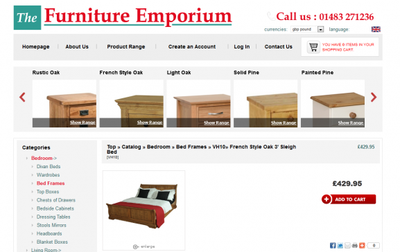 Cranleigh Furniture Website Design, SEO