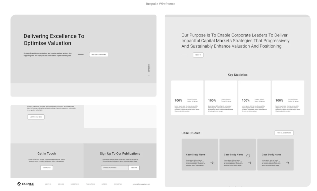 CreativeWeb Wireframes